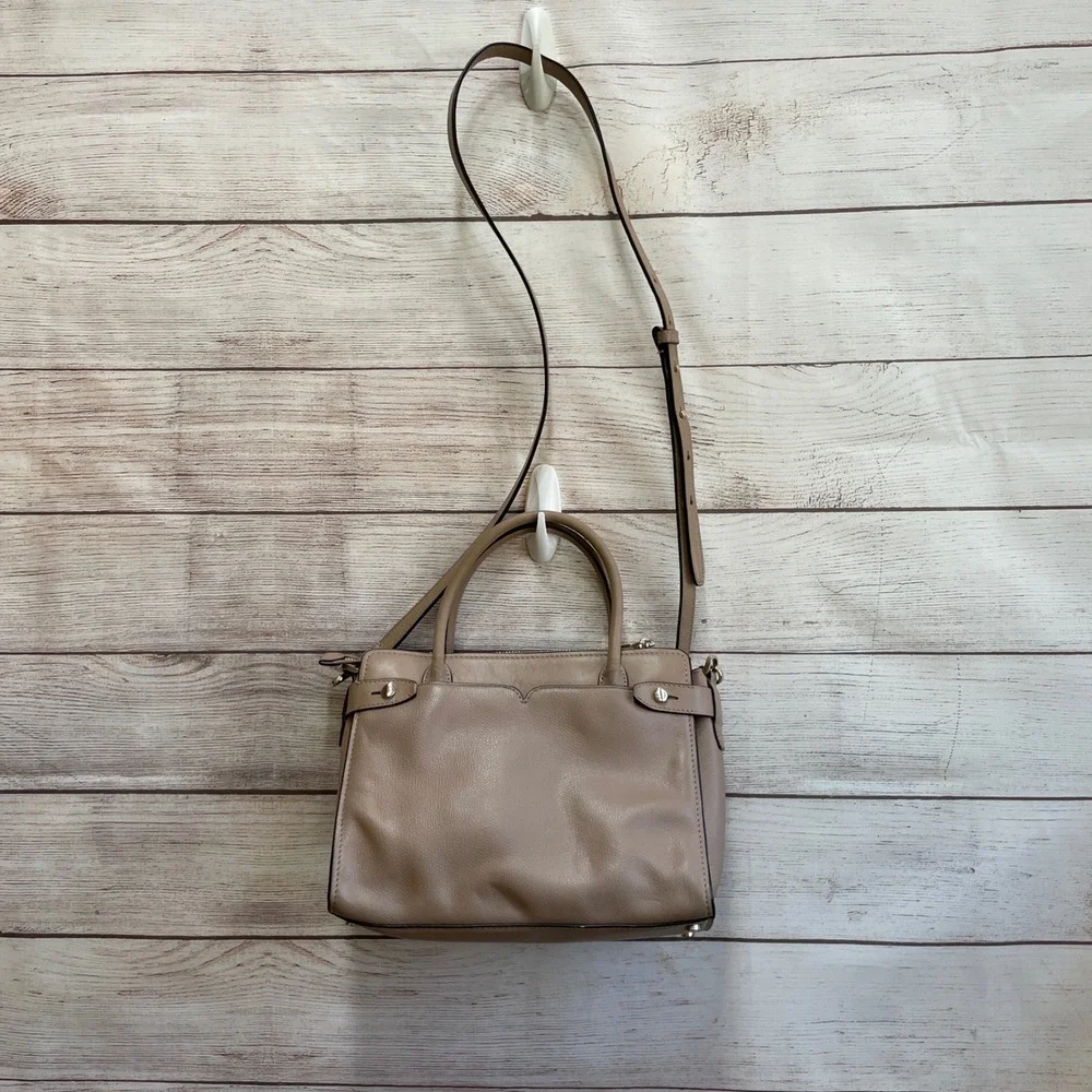 KATE SPADE NEW YORK CLASSIC‎ MEDIUM SATCHEL/CROSSBODY IN TAUPE PEBBLED LEATHER